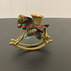 Vintage Antique Interpur International Rocking Horse With Bell Christmas Decor